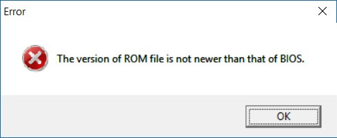 Bios Downgrade Error